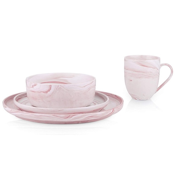 Stone Lain Marble Fine China Dinnerware Set